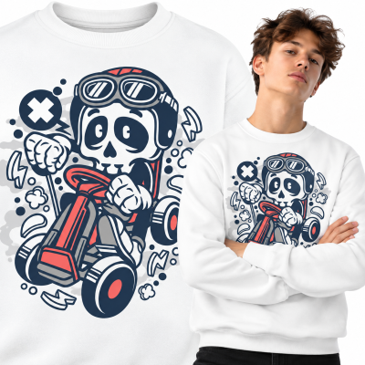 BLUZA ANIMOWANA  GOKART SKULL